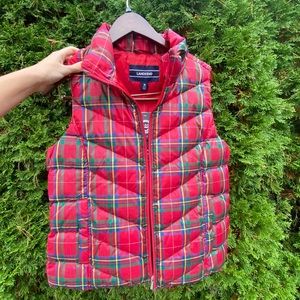 Land’s end down puffer plaid vest